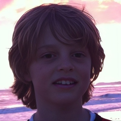 Childhood picture of Jane Leeve's son, Finn William Leeves Coben.